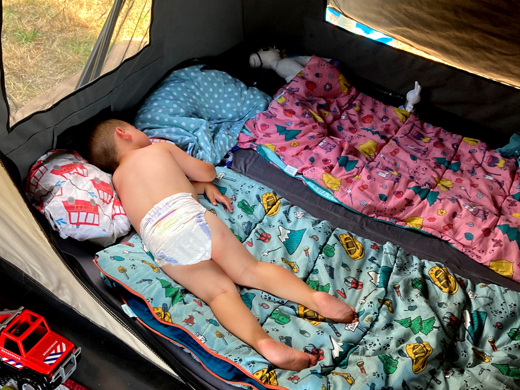 Ein frisch gewaschener Schlafsack