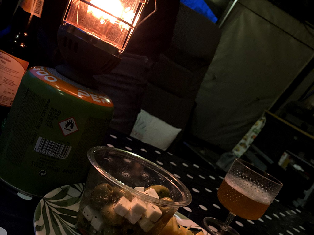 Gaslampe auf dem Campingplatz