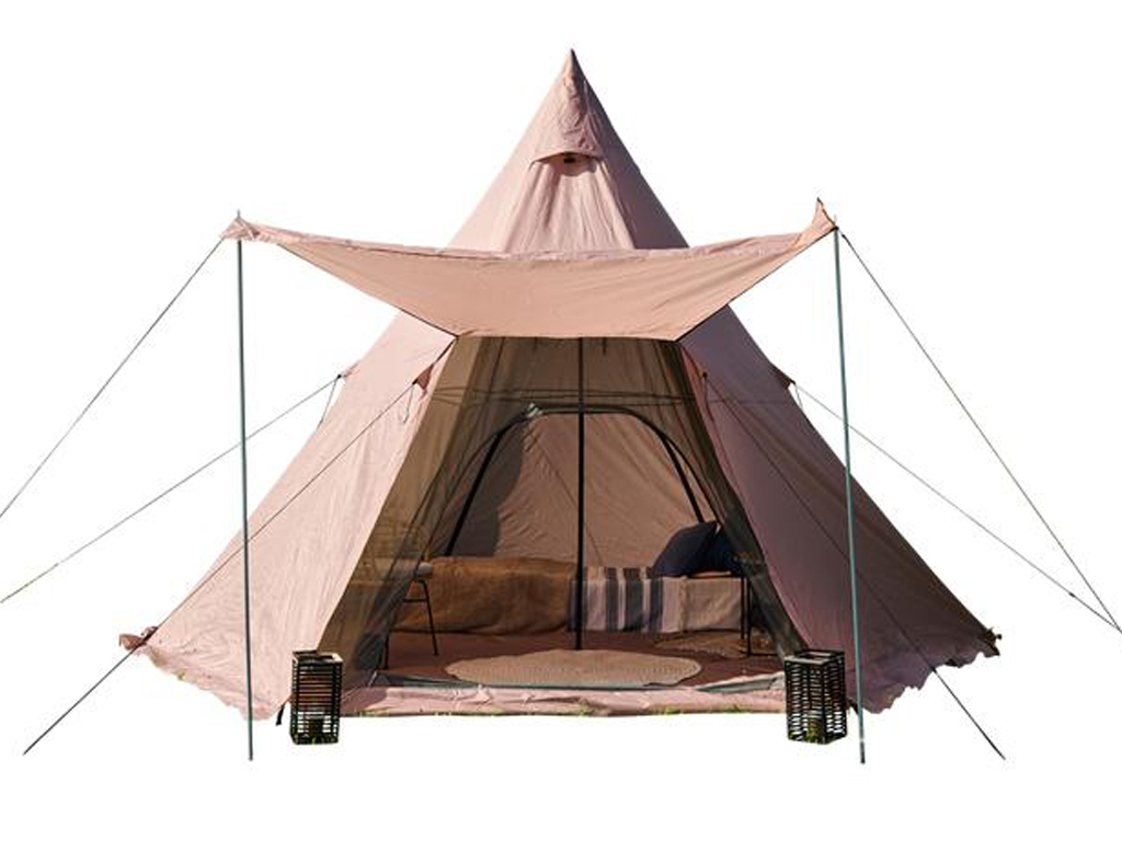 Glamping Tipi-Zelt in Aktion