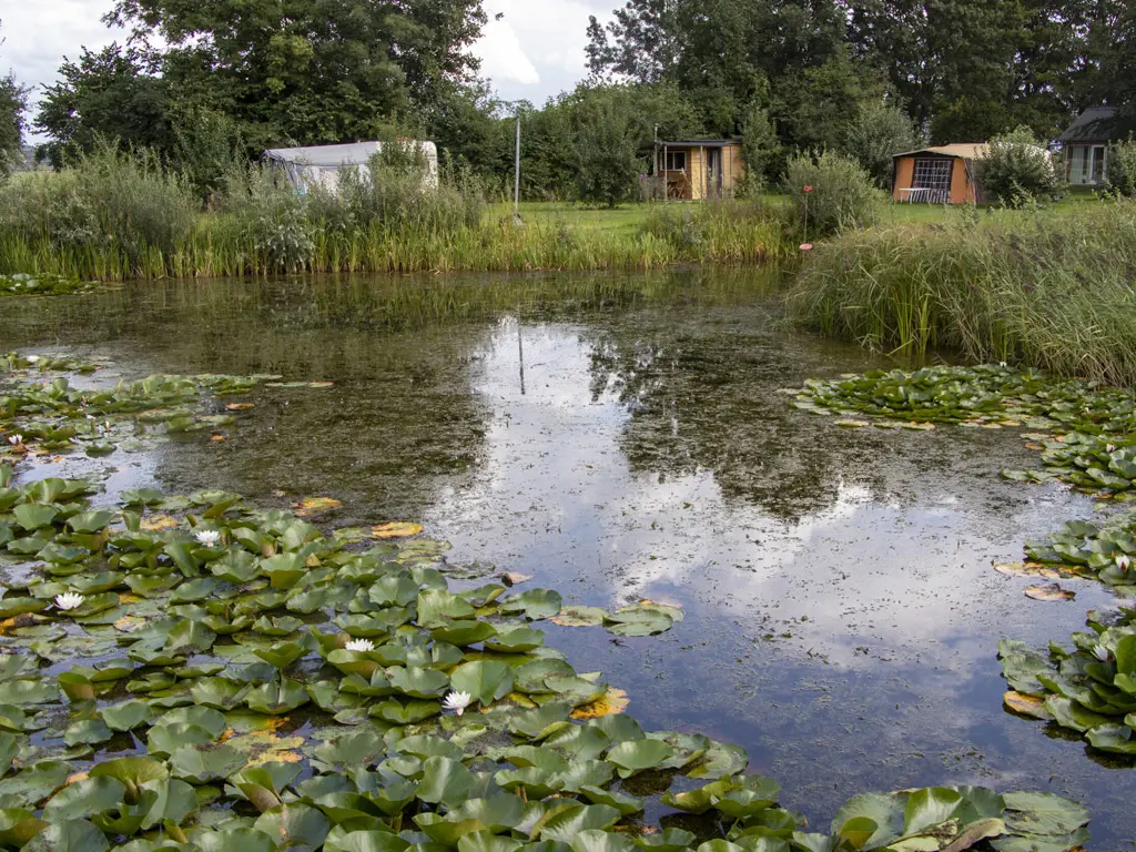 Campingplatz mit Außenküche und holzbefeuertem Whirlpool
